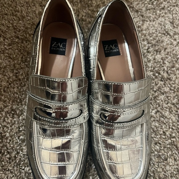 ZAC Zac Posen Shoes - ZAC Zac Posen Metallic Silver Loafers